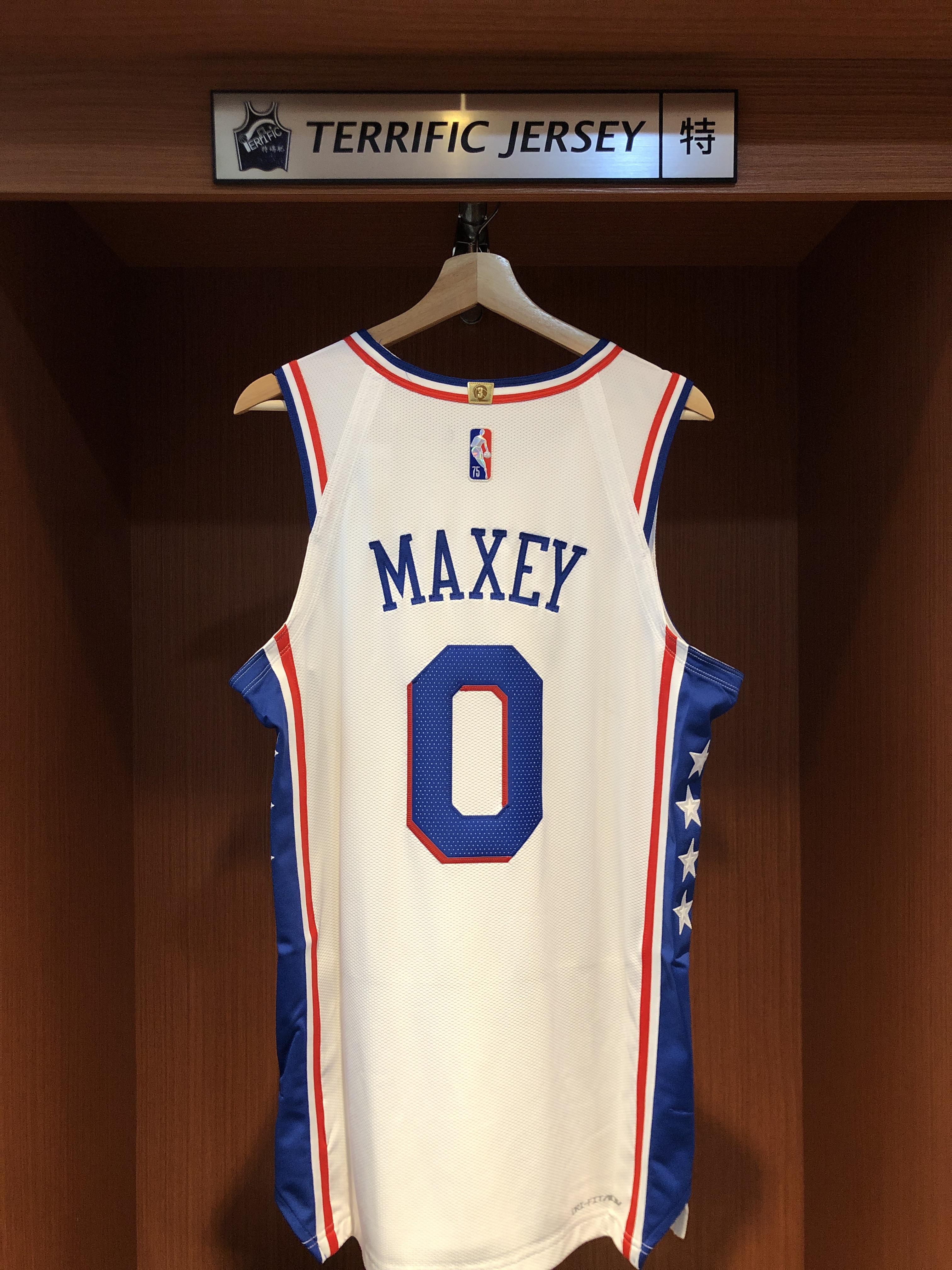 NBA球衣 Tyrese Maxey 費城七六人白 75周年 鑽石標 Association Nike Authentic 球員版 電繡 全新