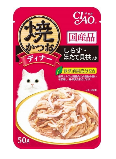 CIAO Grilled Soft Bun Series．Bonito + Scallop 50G