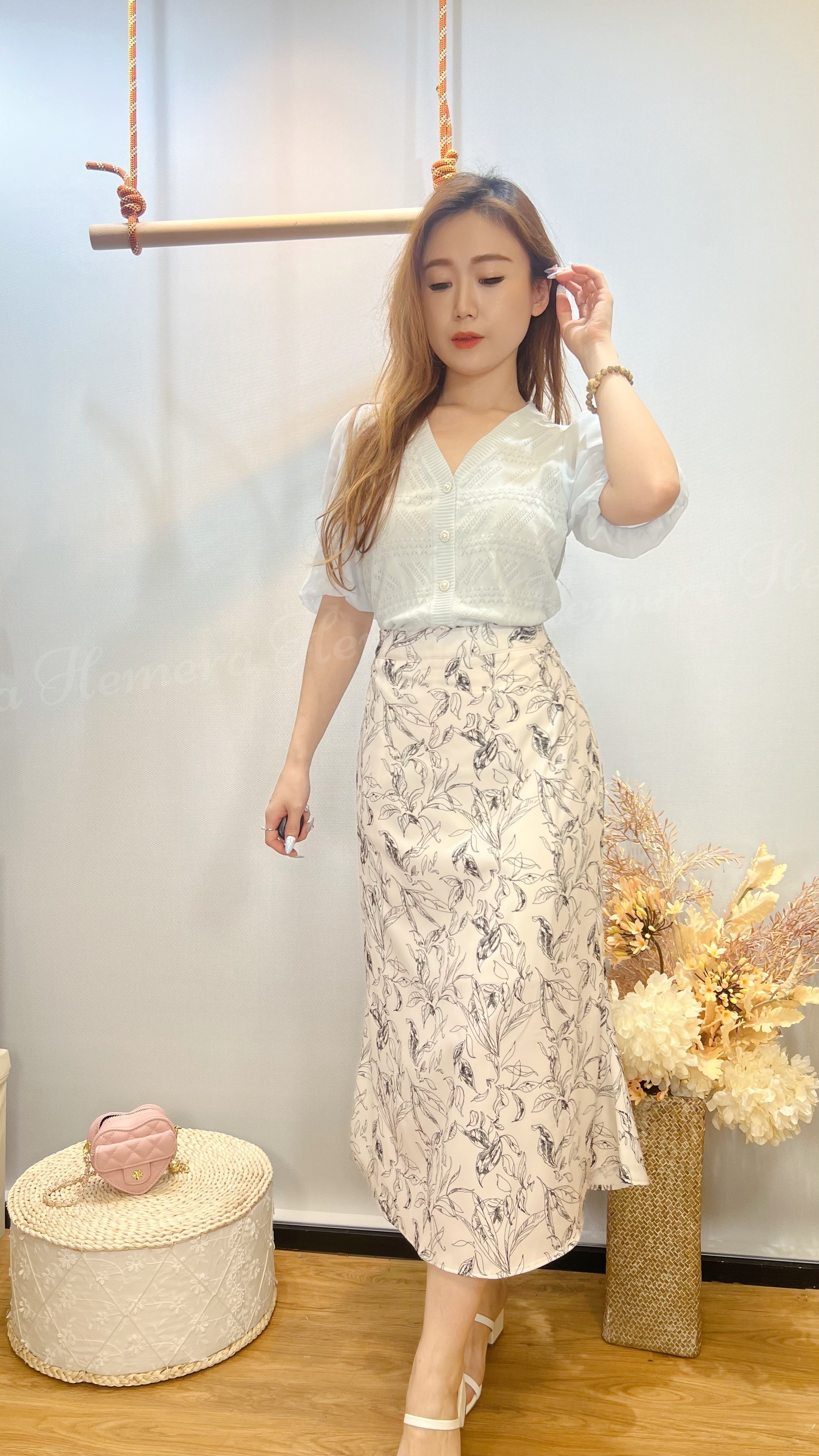 TP24W0440 仙氣泡泡顯瘦手袖通花外套