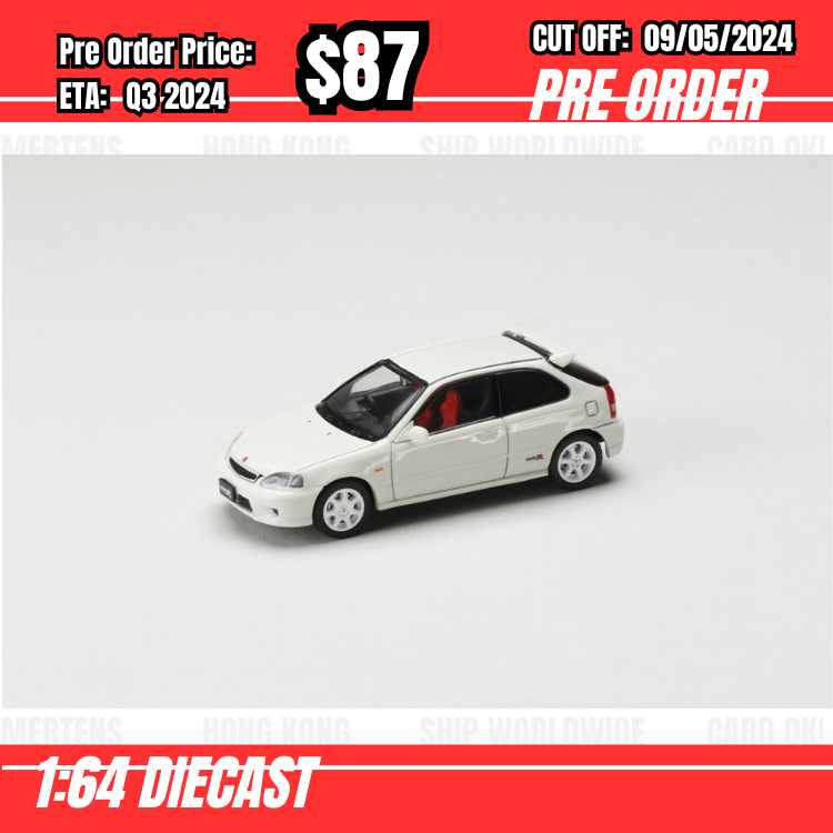 RS-$87   * JDM64  * 1:64 Honda CIVIC TYPE R (EK9) Championship white [OD23/04]