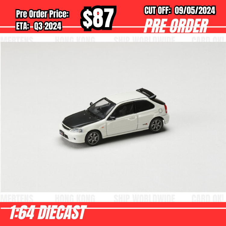 RS-$87   * JDM64  * 1:64 Honda CIVIC TYPE R (EK9) JDM STYLE White[OD23/04]