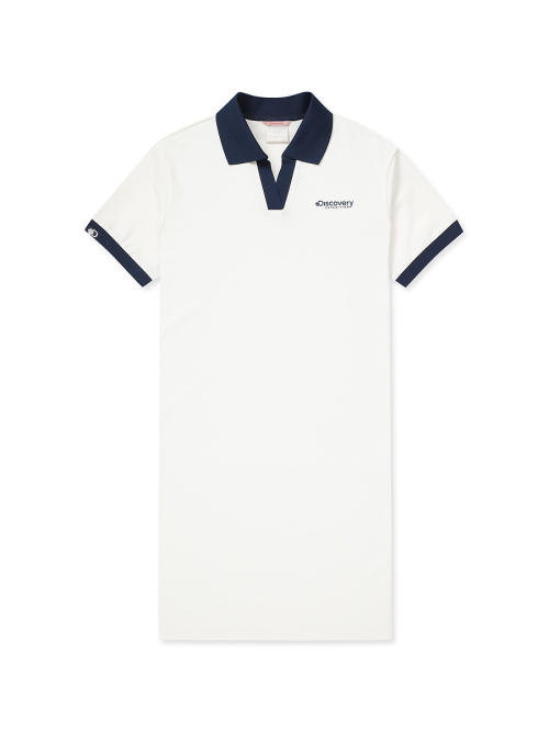 【代購】Discovery 女式領連衣裙 DWOP93043-IVS