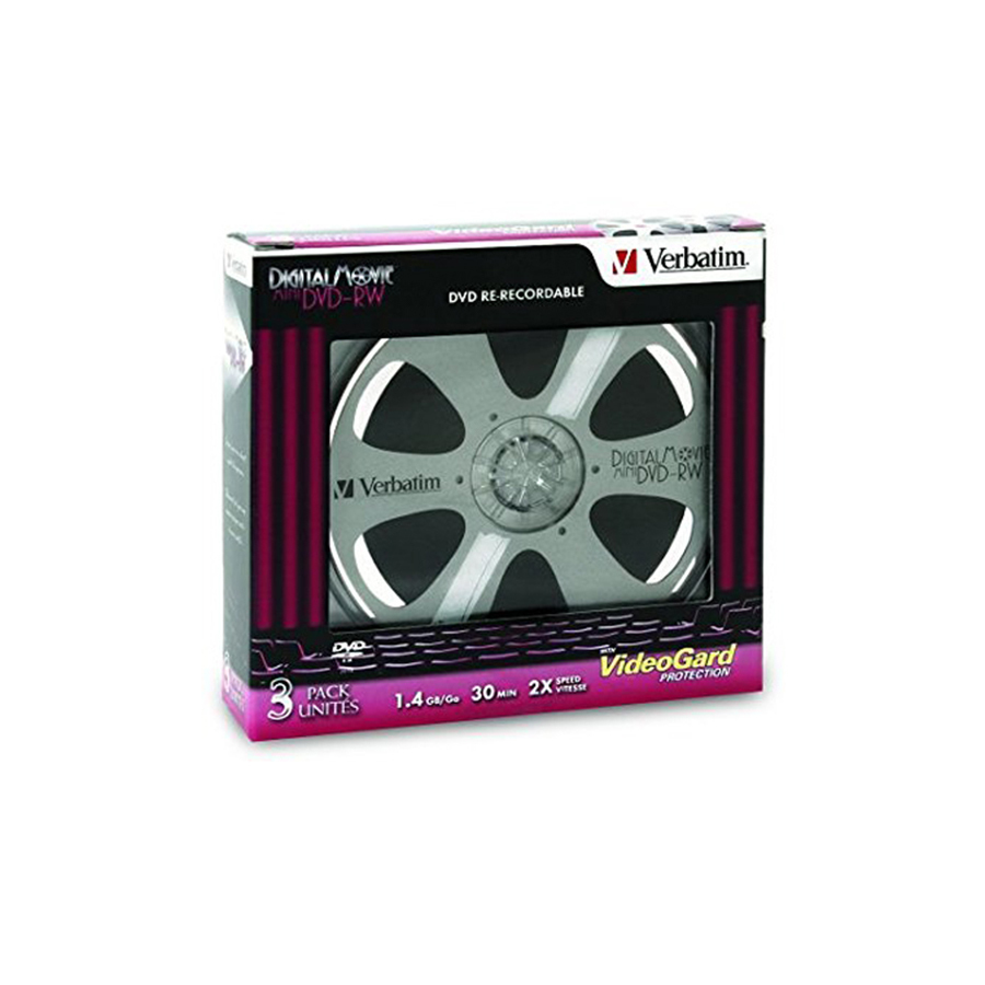 Verbatim DVD-RW 8公分 1.4GB 2x 3片一盒180元
