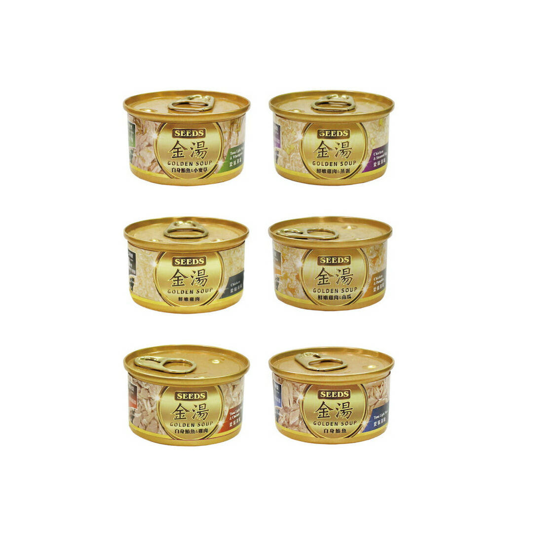 【新舊包裝替換中】SEEDS 惜時 GOLDEN SOUP金湯愛貓湯罐 (貓副食罐頭) 80g