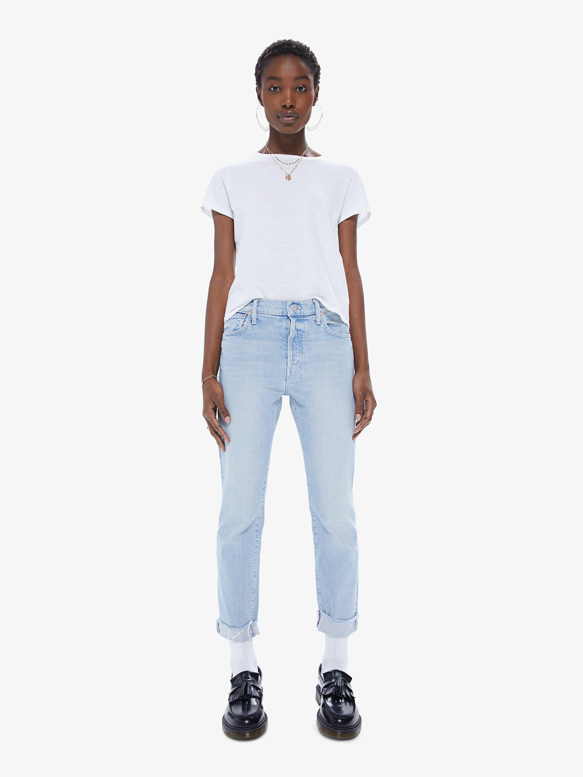 Scrapper Cuff Ankle Fray - LHB 淺藍水洗反摺牛仔褲