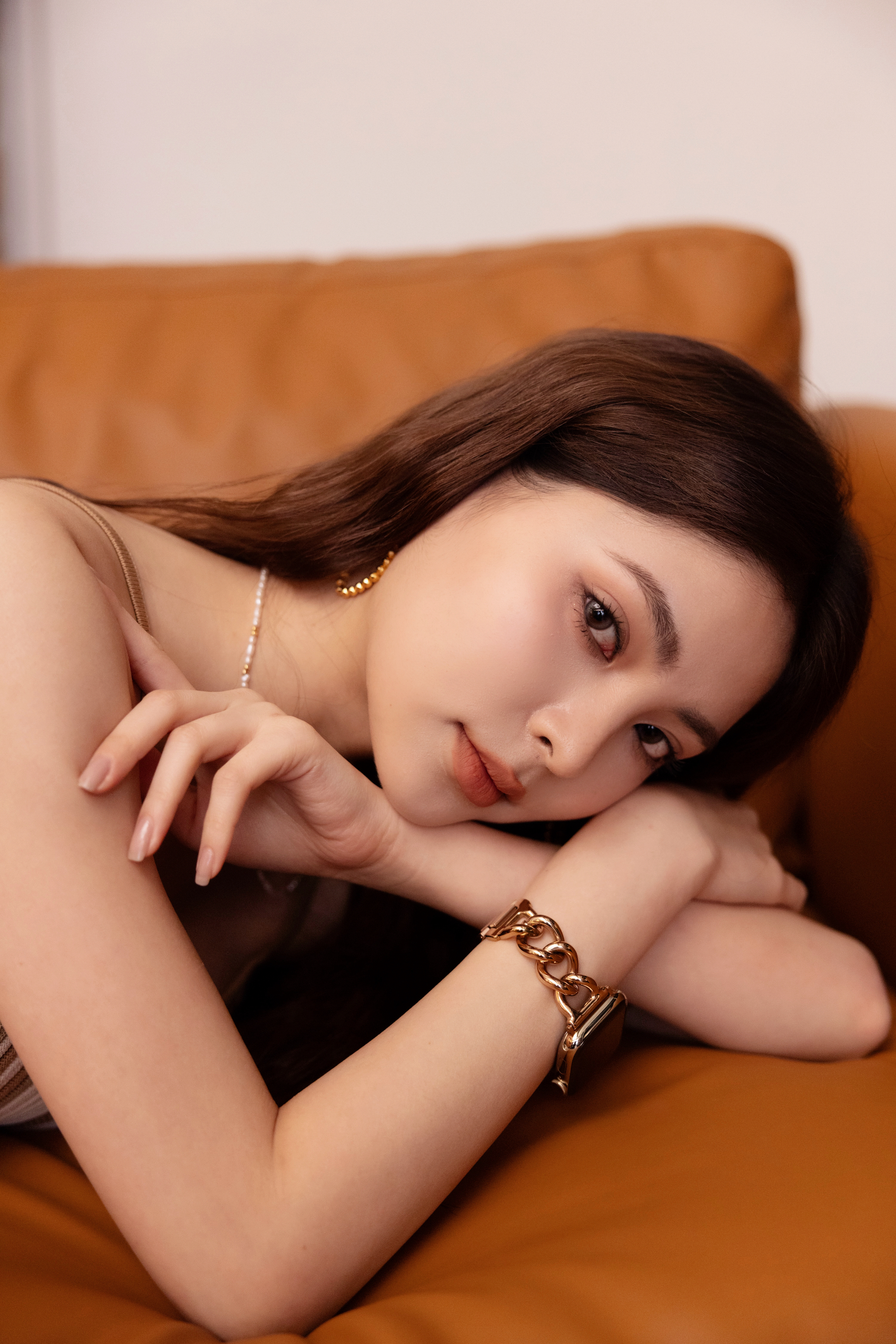 Apple Watch 不鏽鋼鎖鏈錶帶（玫瑰金)