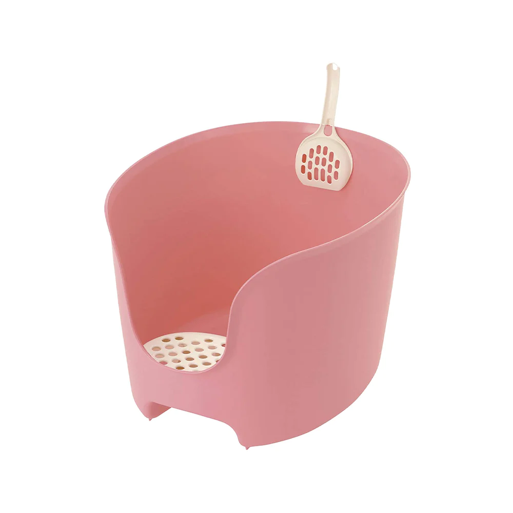 Richell (Lapule) 高背貓砂盆/貓廁所 (粉色)