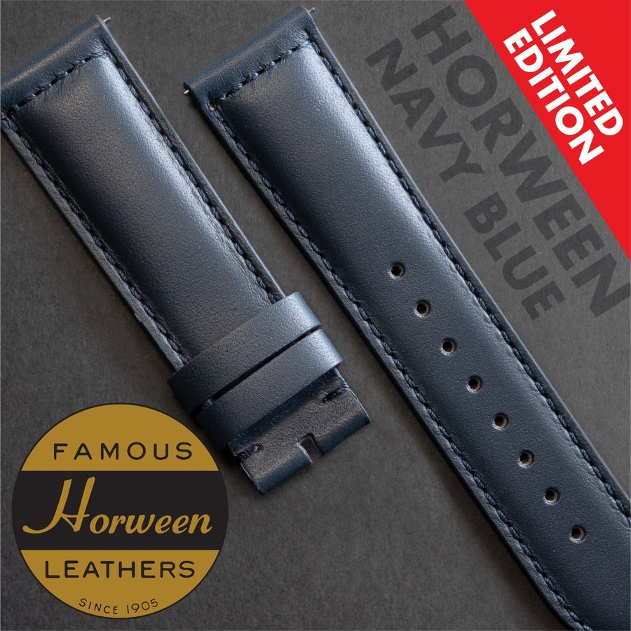 NAVY BLUE HORWEEN LEATHER STRAP - HOS01.4