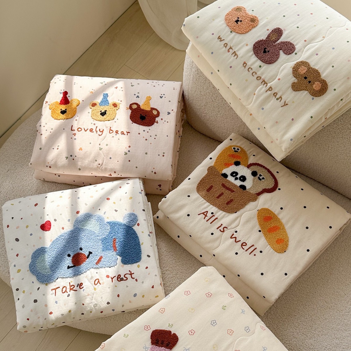 《4072》韓國全棉雙層紗刺繡夏季涼被