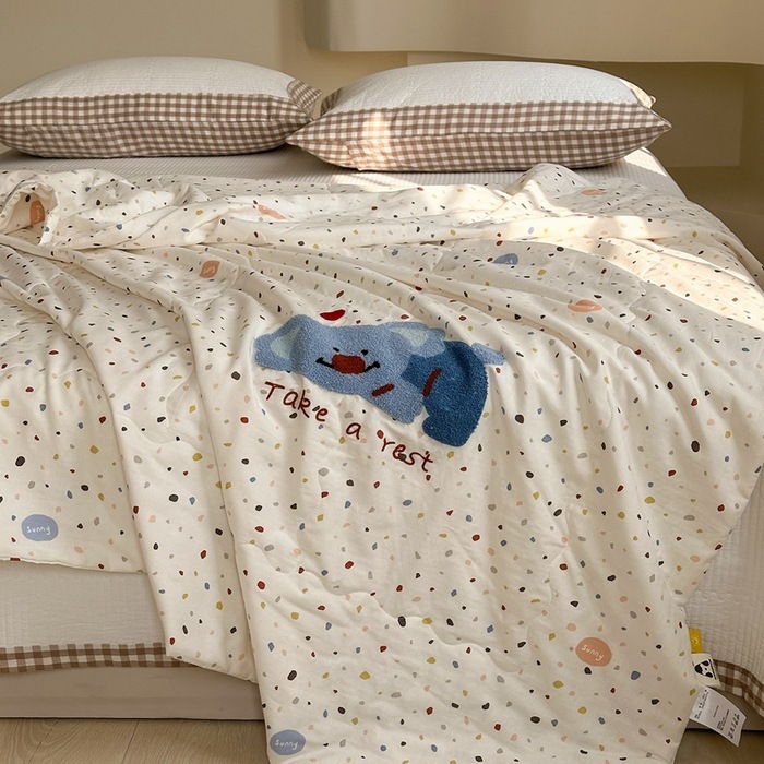 《4072》韓國全棉雙層紗刺繡夏季涼被