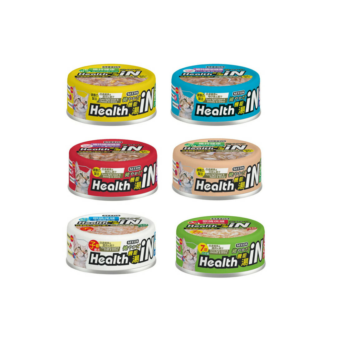 SEEDS 惜時  Health iN機能湯澆汁貓餐罐 (貓副食罐頭) 80g