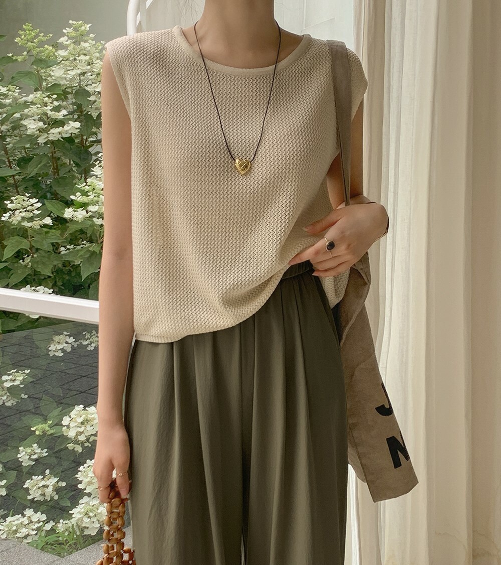 韓國grace muse授權 休閒慵懶風編織無袖針織衫【made muse】系列