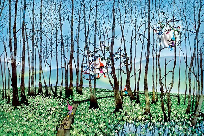 沼澤中的水蝴蝶和侏儒