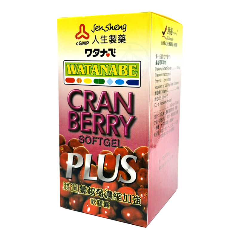 人生製藥 渡邊蔓越莓濃縮加強軟膠囊 60粒/瓶