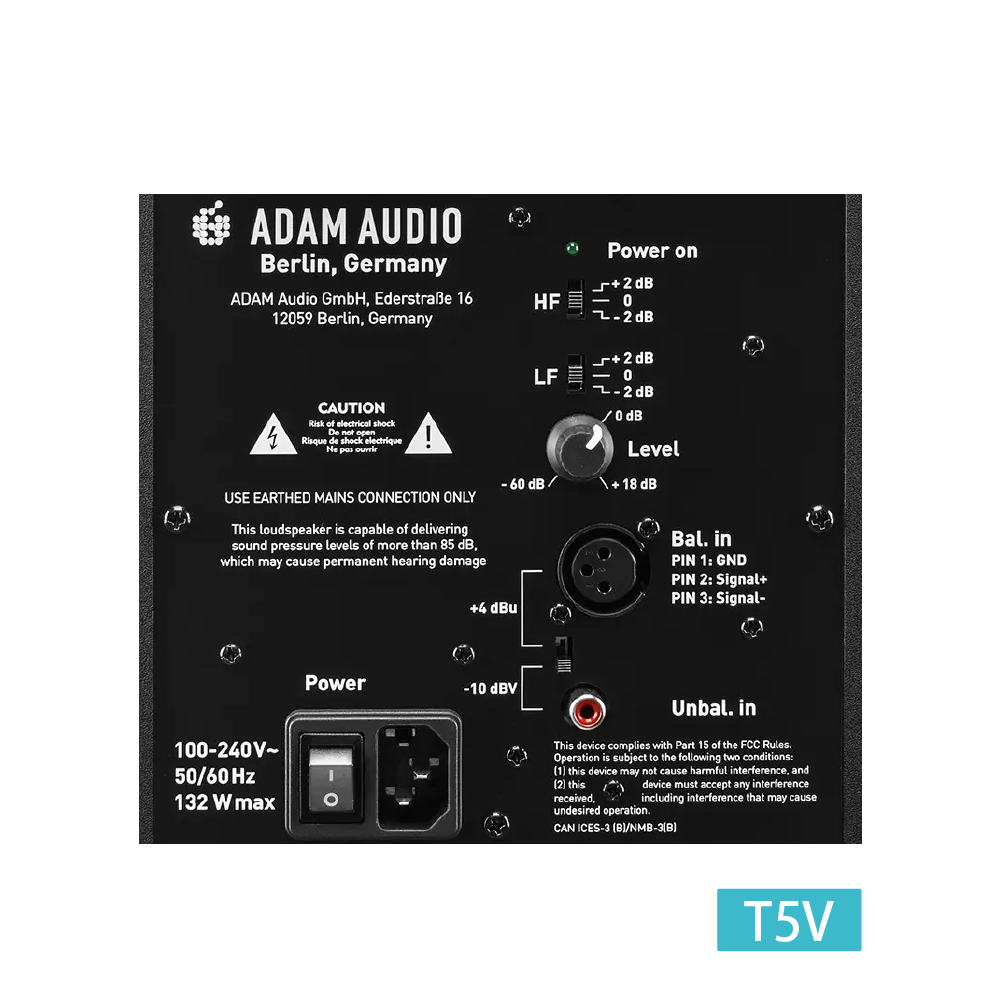 Adam Audio Adam Audio / T 系列 5/7/8吋 主動式錄音監聽喇叭(5/7/8吋,70/90W)(對)(T5V/T7V/T8V) 第 4 張圖片｜三峽錄音 / 音響