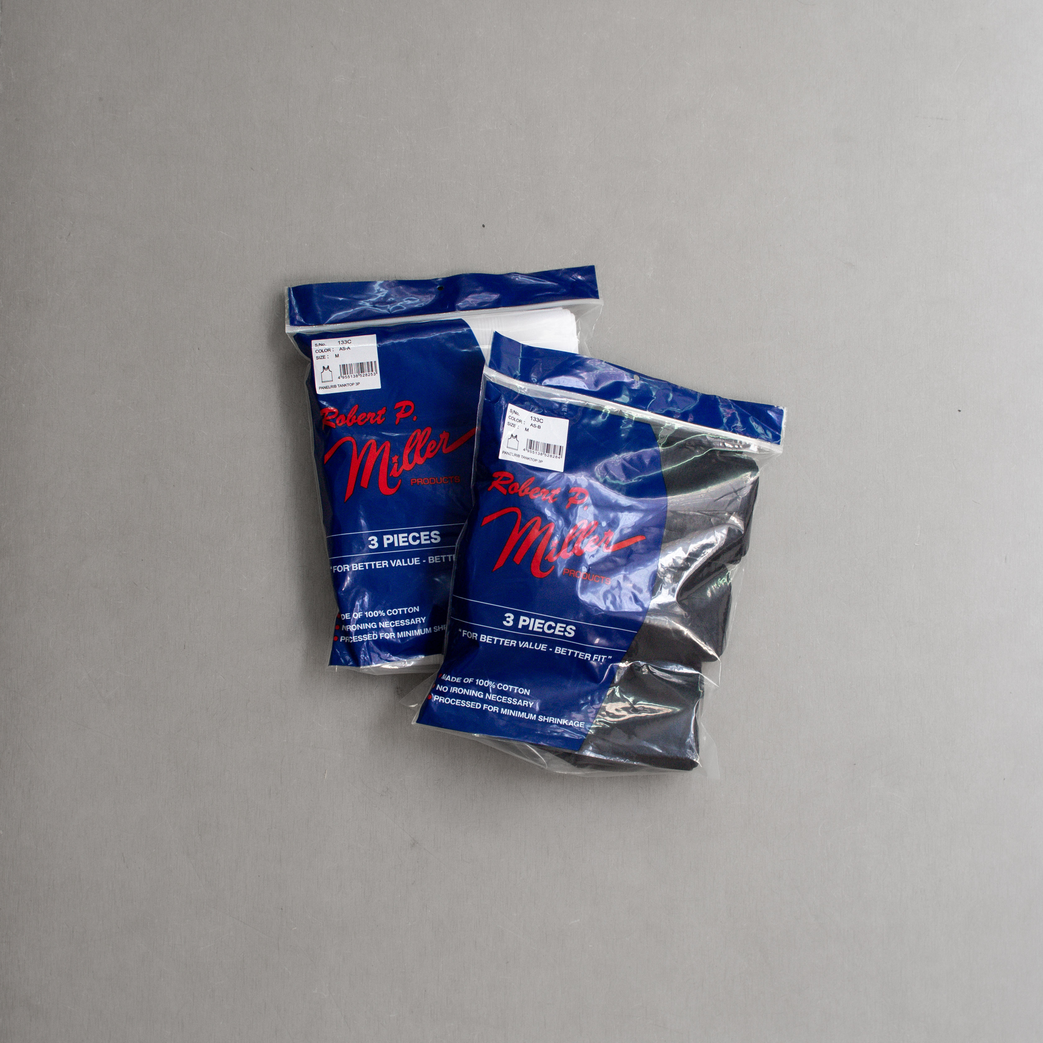 ROBERT P MILLER 133C 3P PANEL TANKTOP 素面 螺紋 無袖 背心 三件組