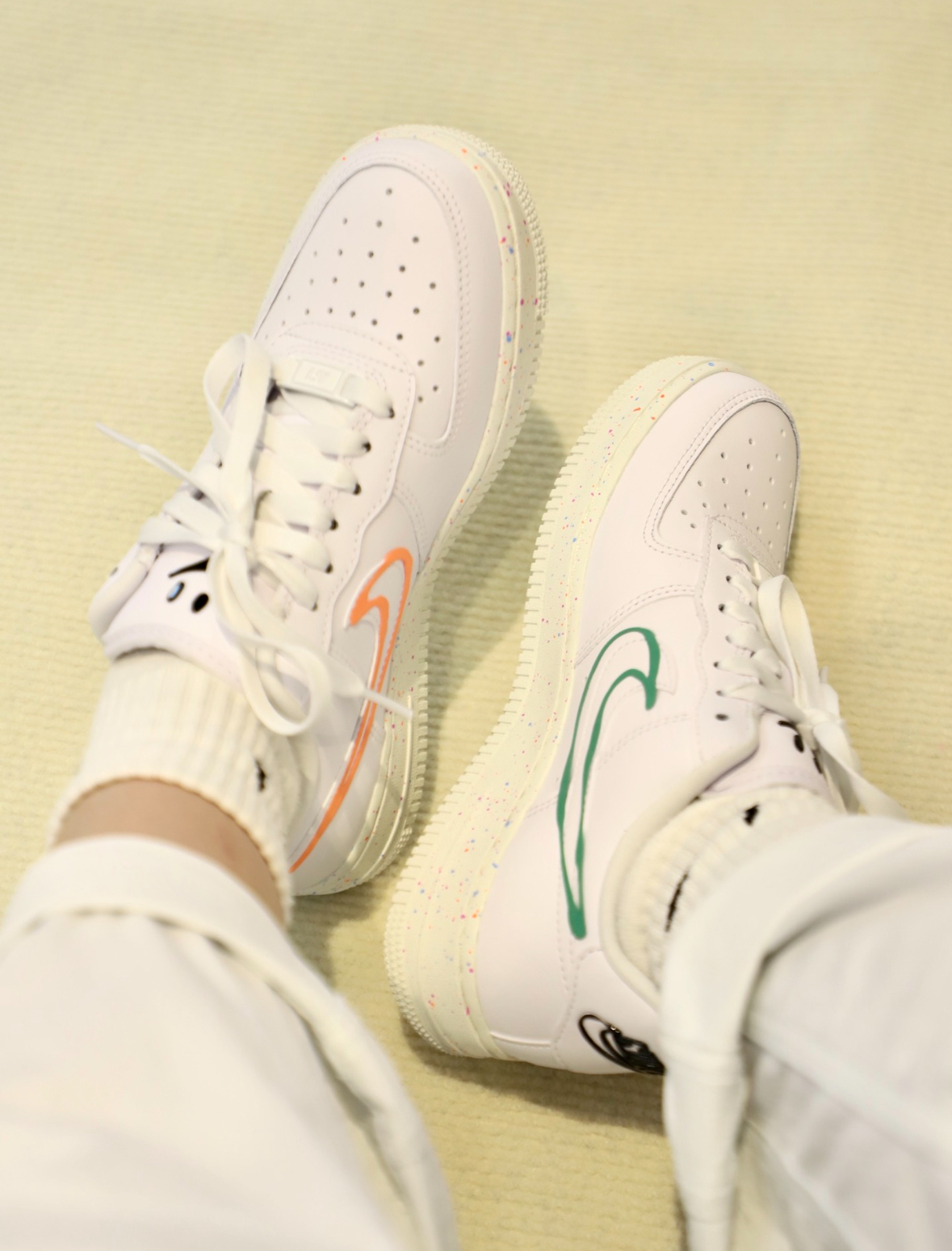 Nike Air Force 1 AF1 繽紛四色 鴛鴦 笑臉 藍色 橘色 綠色 粉色 HF5721-111/預購