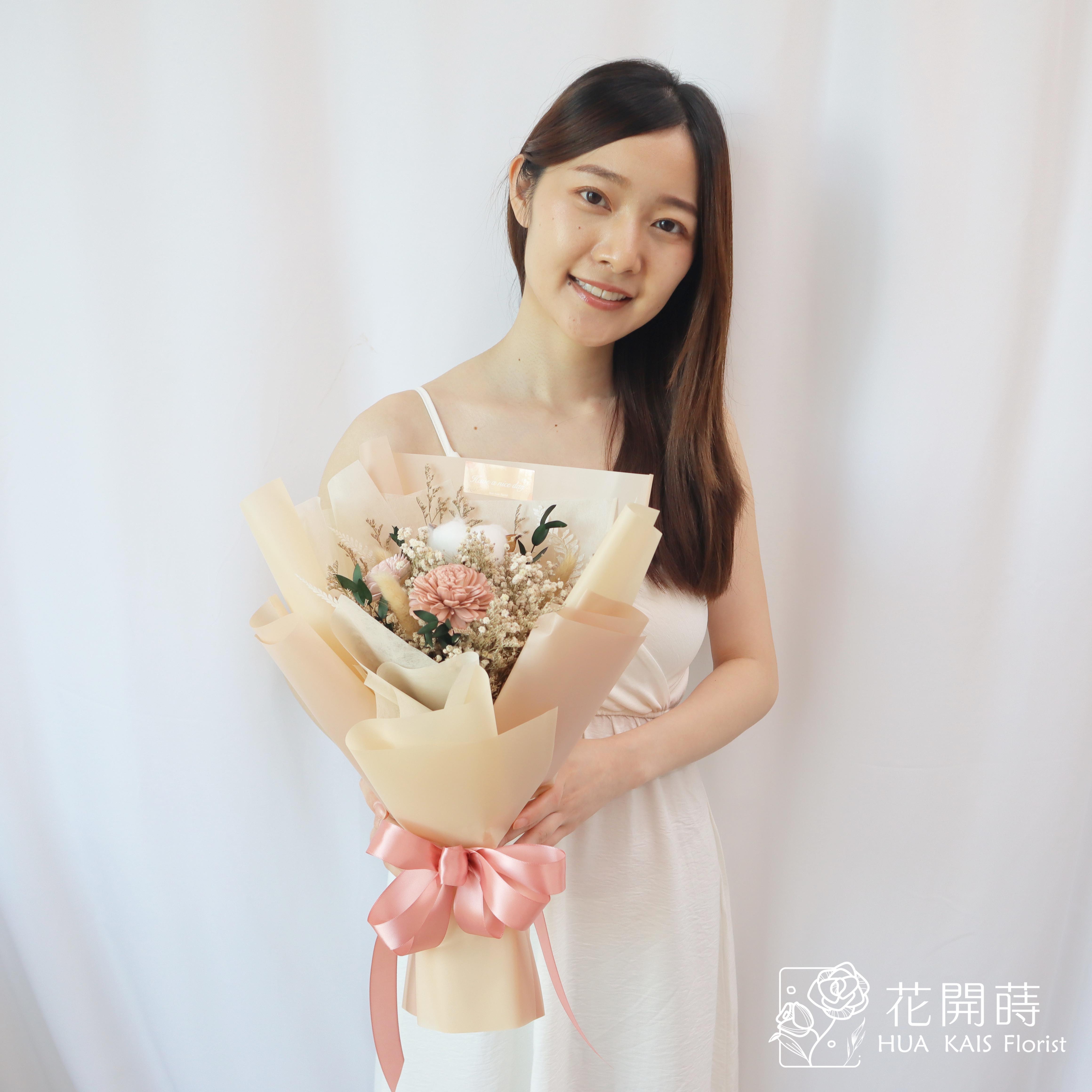 乾燥花束|伯爵奶茶(S)|告白花束|情人節花束|母親節花束|畢業花束