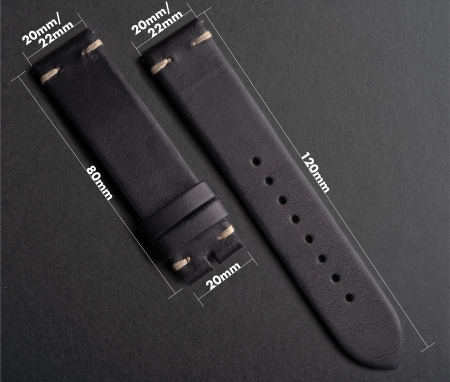 VINTAGE BLACK LEATHER STRAP - VS01.1