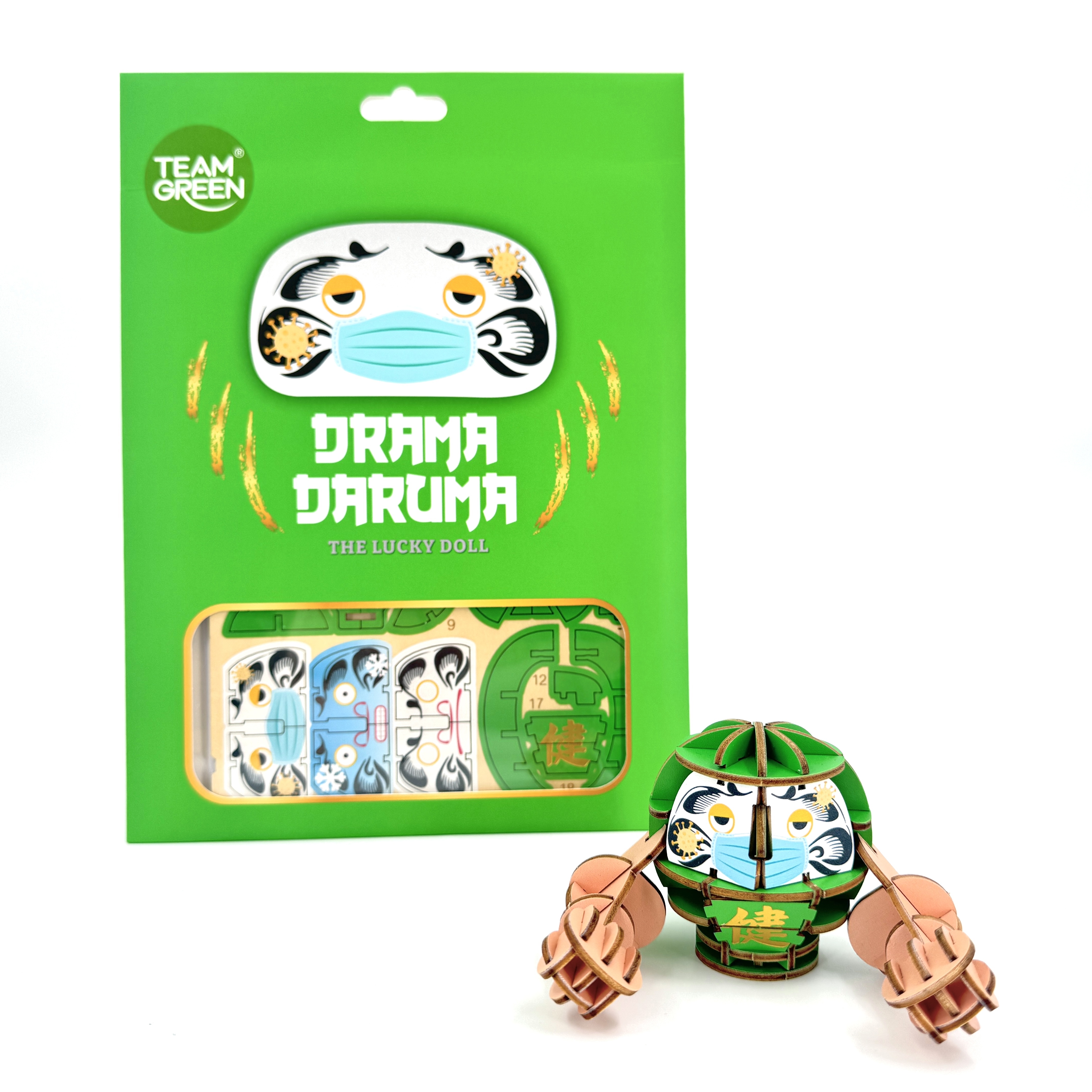 Drama Daruma - Green (Health)