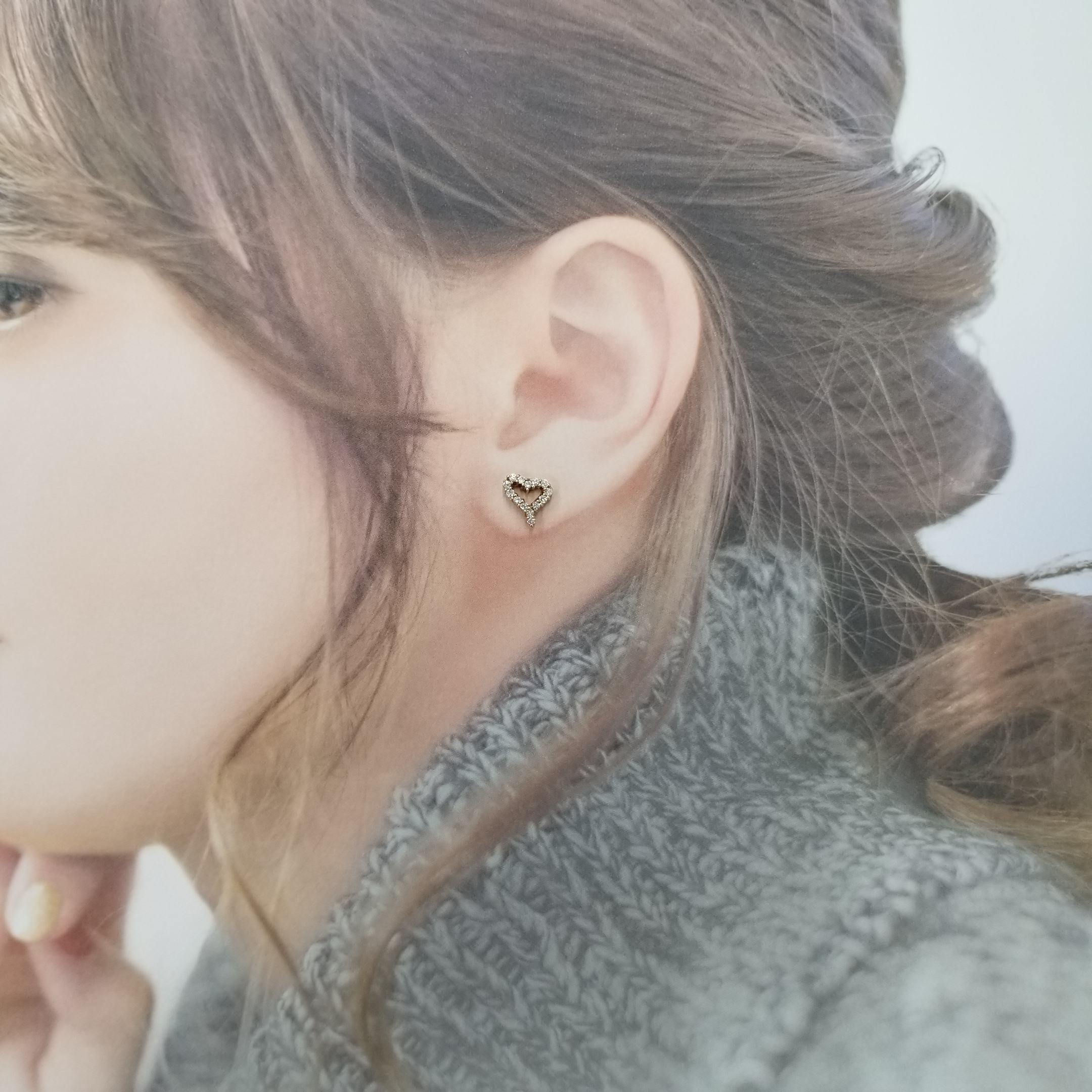 全新18K黃白金38份鑽石耳環