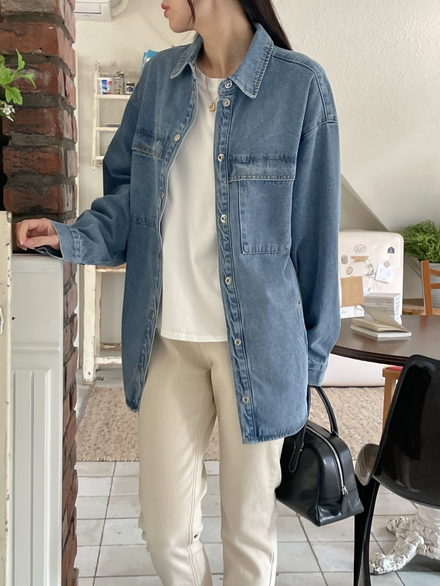 春夏新款/立領多口袋牛仔外套 MANIFEST正韓🇰🇷