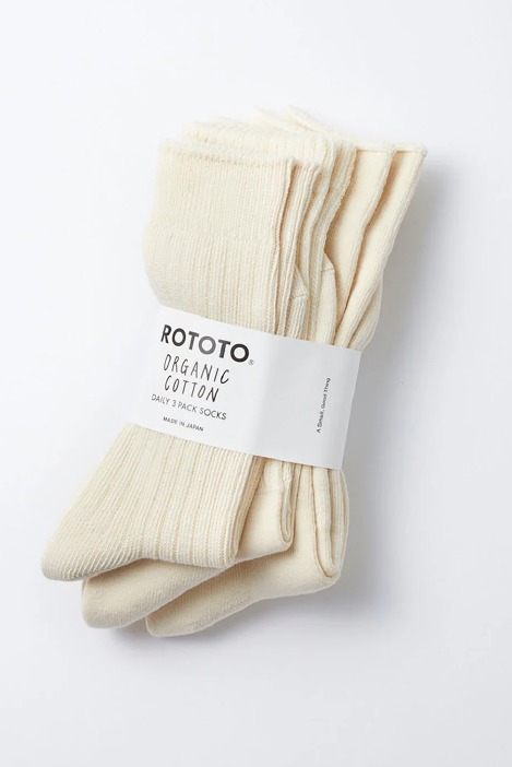 ROTOTO ORGANIC DAILY 3 PACK CREW