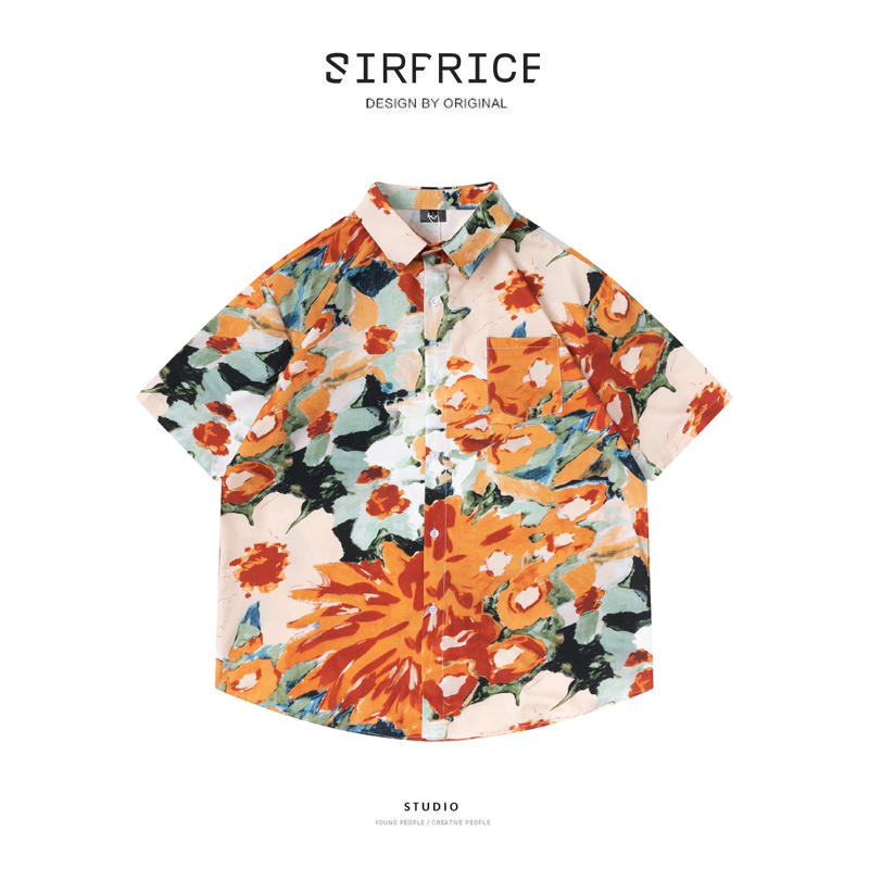 花襯衫 油畫花卉 文青