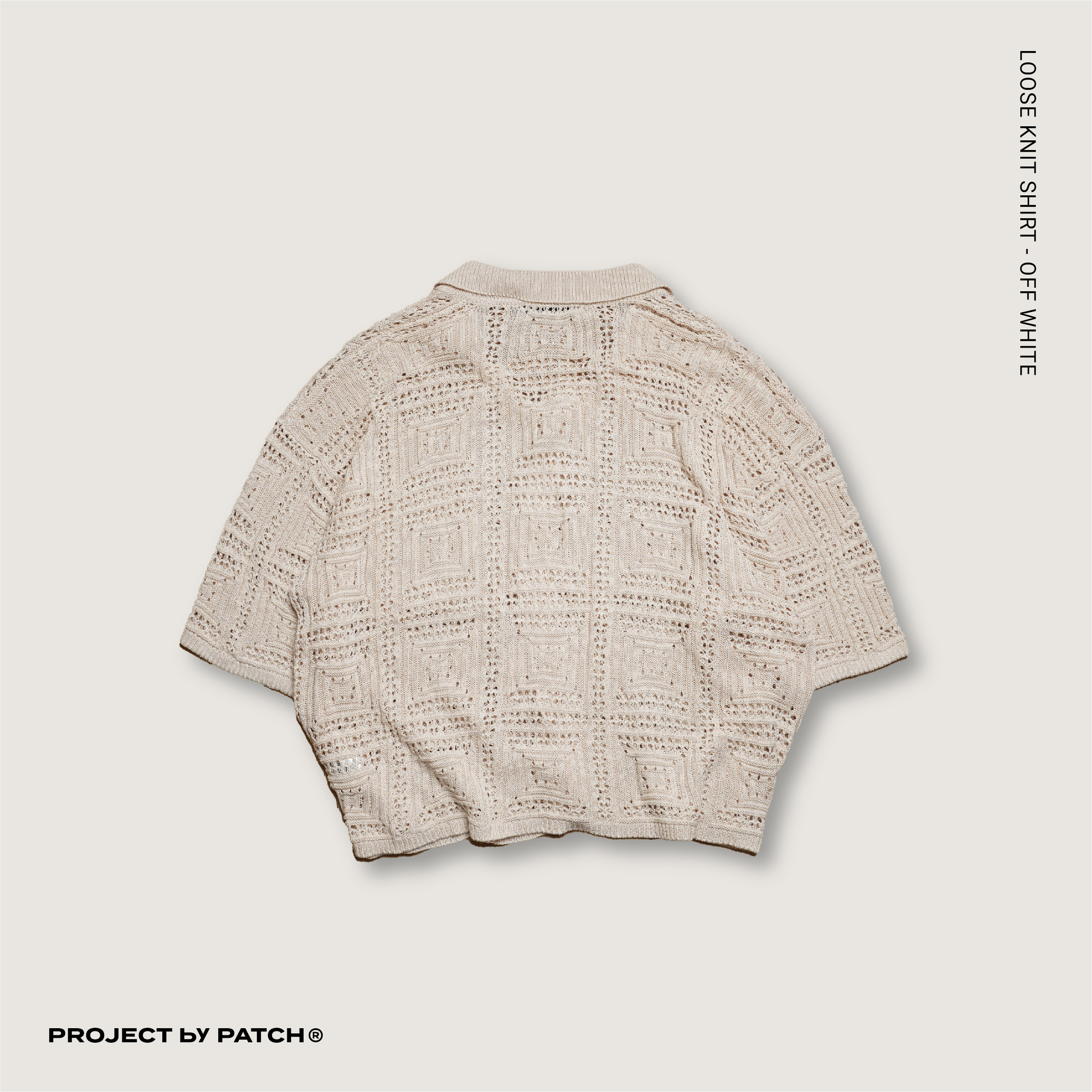 P.B.P -  LOOSE KNIT SHIRT  - OFF-WHITE