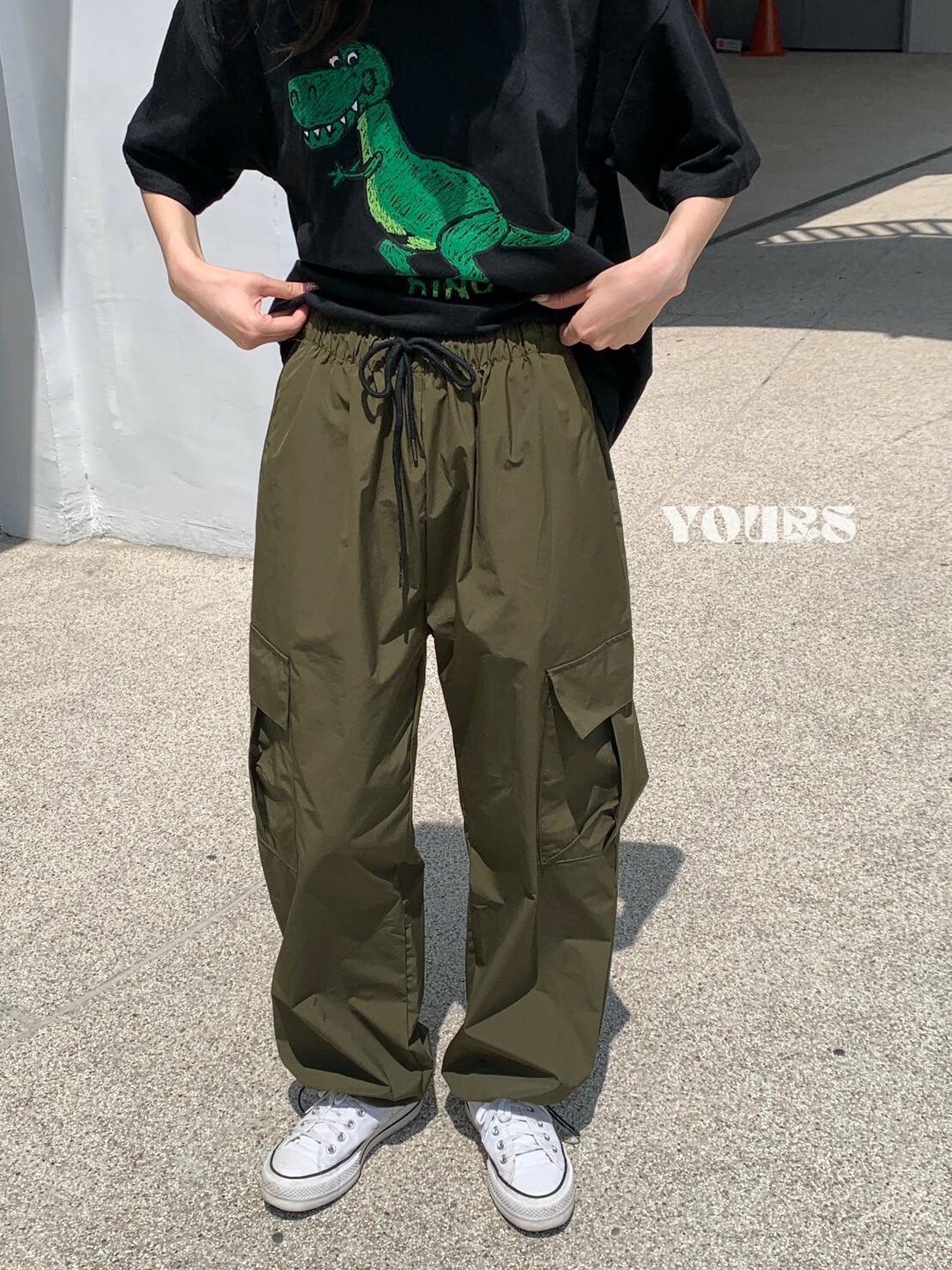 Y2K拉繩寬版工裝長褲 (8colors)