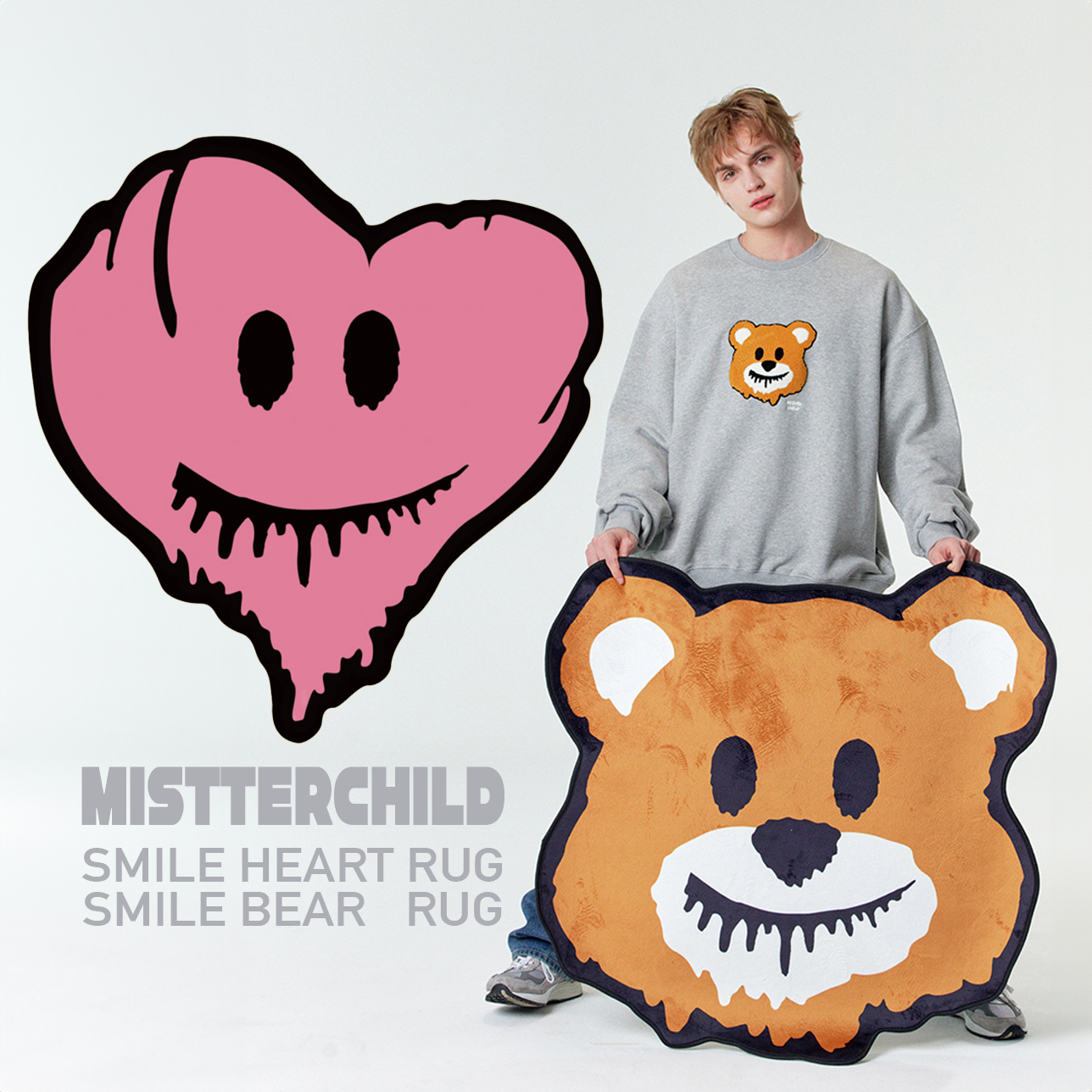 MISTERCHILD 微笑小熊 微笑愛心小熊 花園 地毯 居家