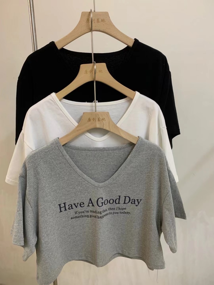 Have a good day V領短上衣*2色