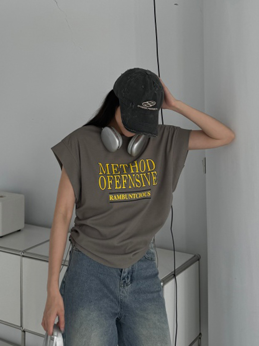 vintage字母抽繩T*5色