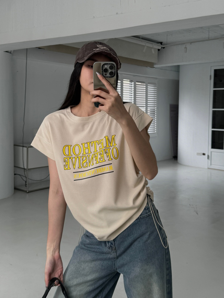 vintage字母抽繩T*5色