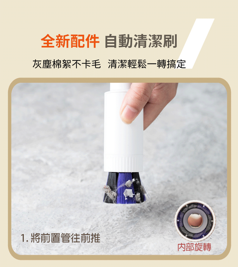 SANSUI 山水 輕淨吸無線吸塵器系列 專用自動除塵刷 (優雅白 / 質感灰 / 櫻花粉 / 櫻草淡黃)【SVC-BR】