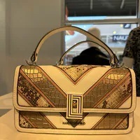 [S] KARL LAGERFELD LH4ES2CV SIMONE LONG FLAP CROSSBODY,WINTER WHITE MULTI, 196788712171 (SKL1007)