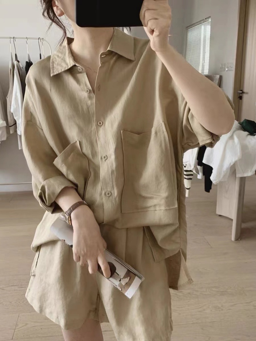 二件式襯衫短褲套裝*2色