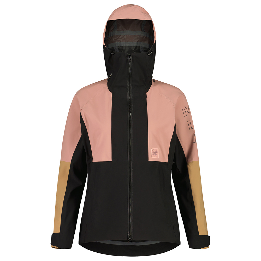 【MALOJA】女3L防水防風連帽外套 / 24MA37101-[粉棕拼、粉黑拼]