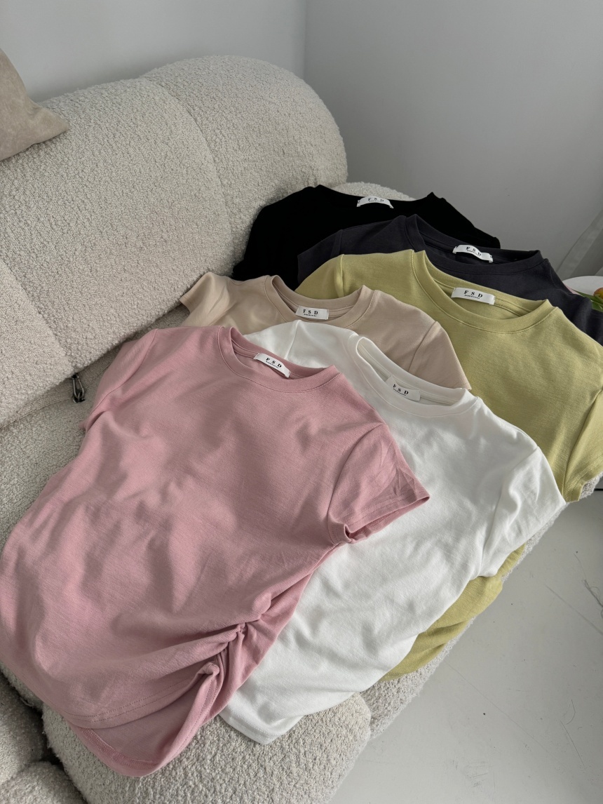 側抓皺莫代爾短袖上衣*6色