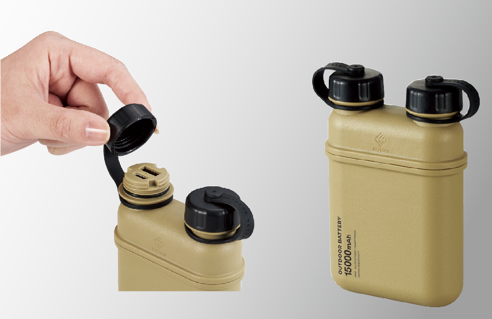 NESTOUT OUTDOOR 軍事風移動電源 (15000mAh IP67 防水防塵)(DE-NEST-15000)系列_日本elecom野外