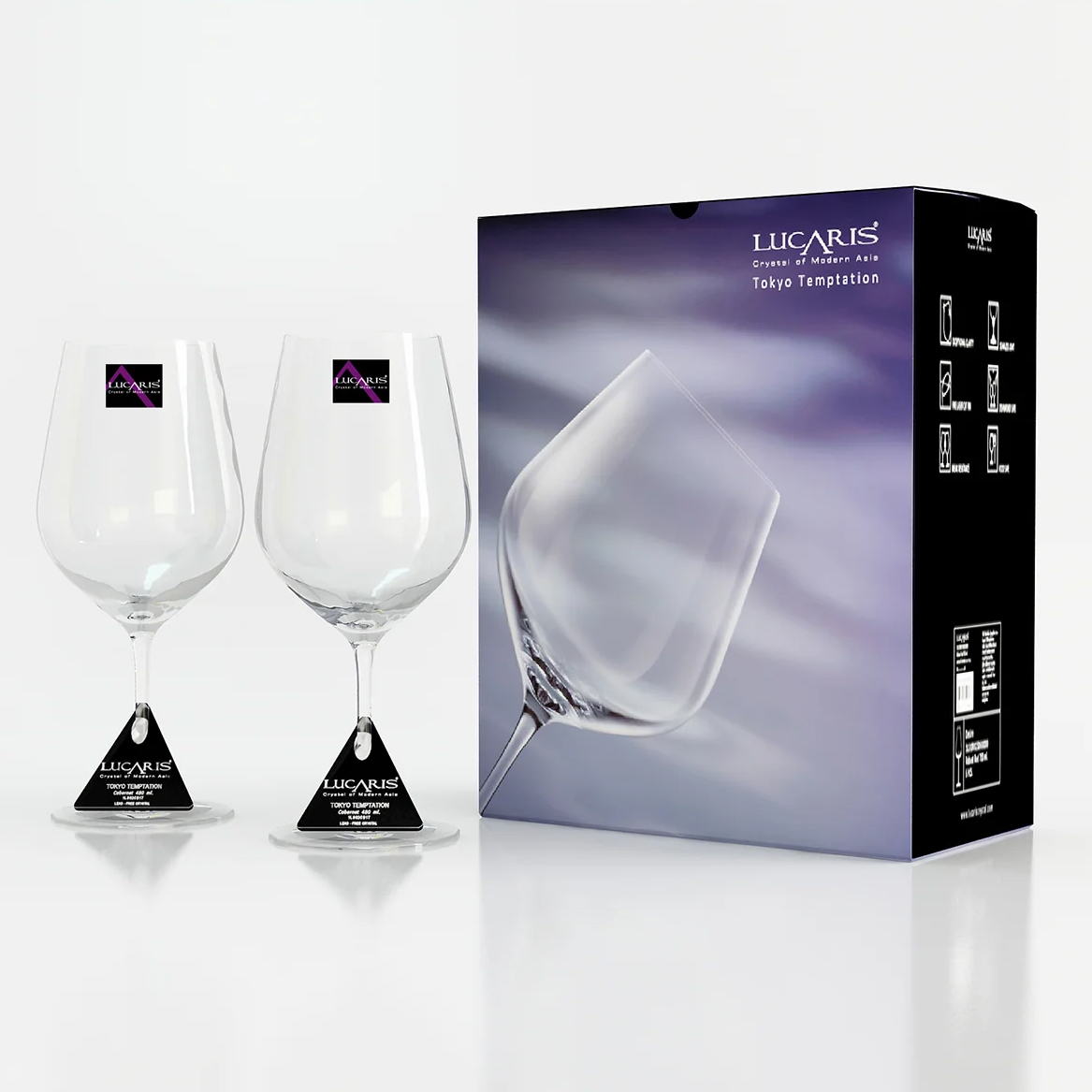 Lucaris Crystal Tokyo Bordeaux Glass (PACK 2 PIECES)