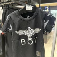[S] BOYLONDON KIDS BOY EAGLE REPEAT T-SHIRT,BLACK/WHITE, B92TS1003K89 (SBB374)
