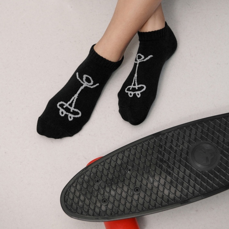 韓國 socks appeal® X INAPSQUARE運動鞋型船襪 keep going 黑
