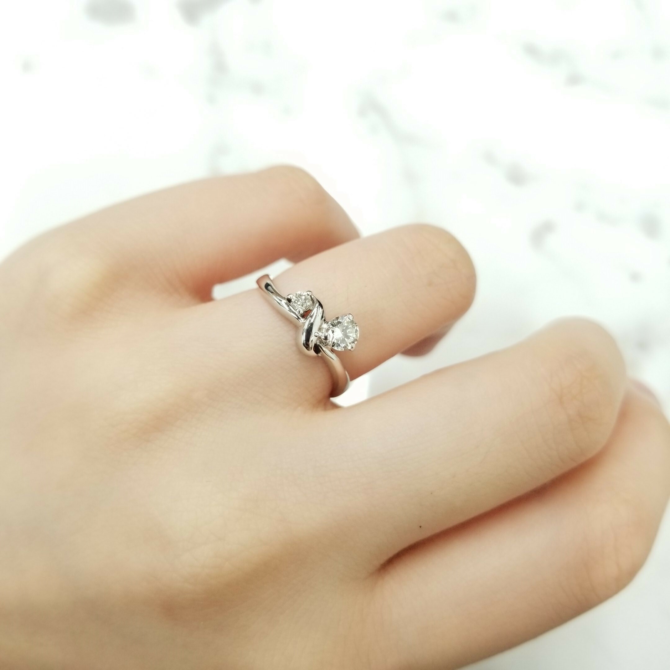 全新18K白金23份鑽石戒指