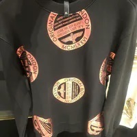 [S] BOYLONDON CIRCLE LOGO PATTERN SWEATSHIRT,BLACK PINK, B13MT3018U97 (SBB379)