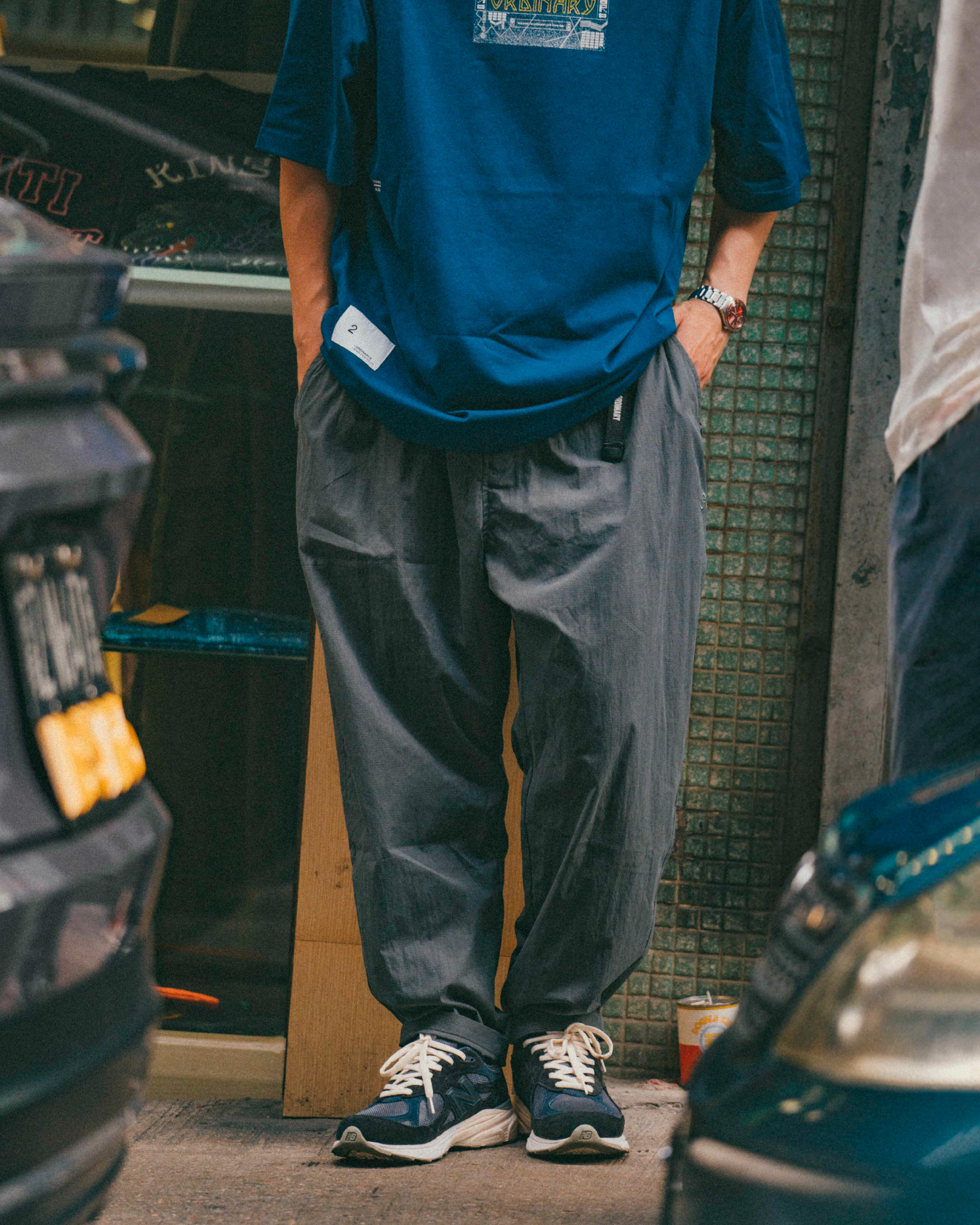 ORDINARY 抗撕裂調節磁扣寬鬆錐形休閒長褲 三色