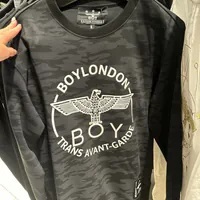 [S] BOYLONDON SWEATSHIRT,BLACK/WHITE, B83MT1218U89 (SBB383)