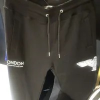 [S] BOYLONDON EAGLE PRINT JOGGER PANTS,BLACK/WHITE, B00TP3001U89 (SBB385)