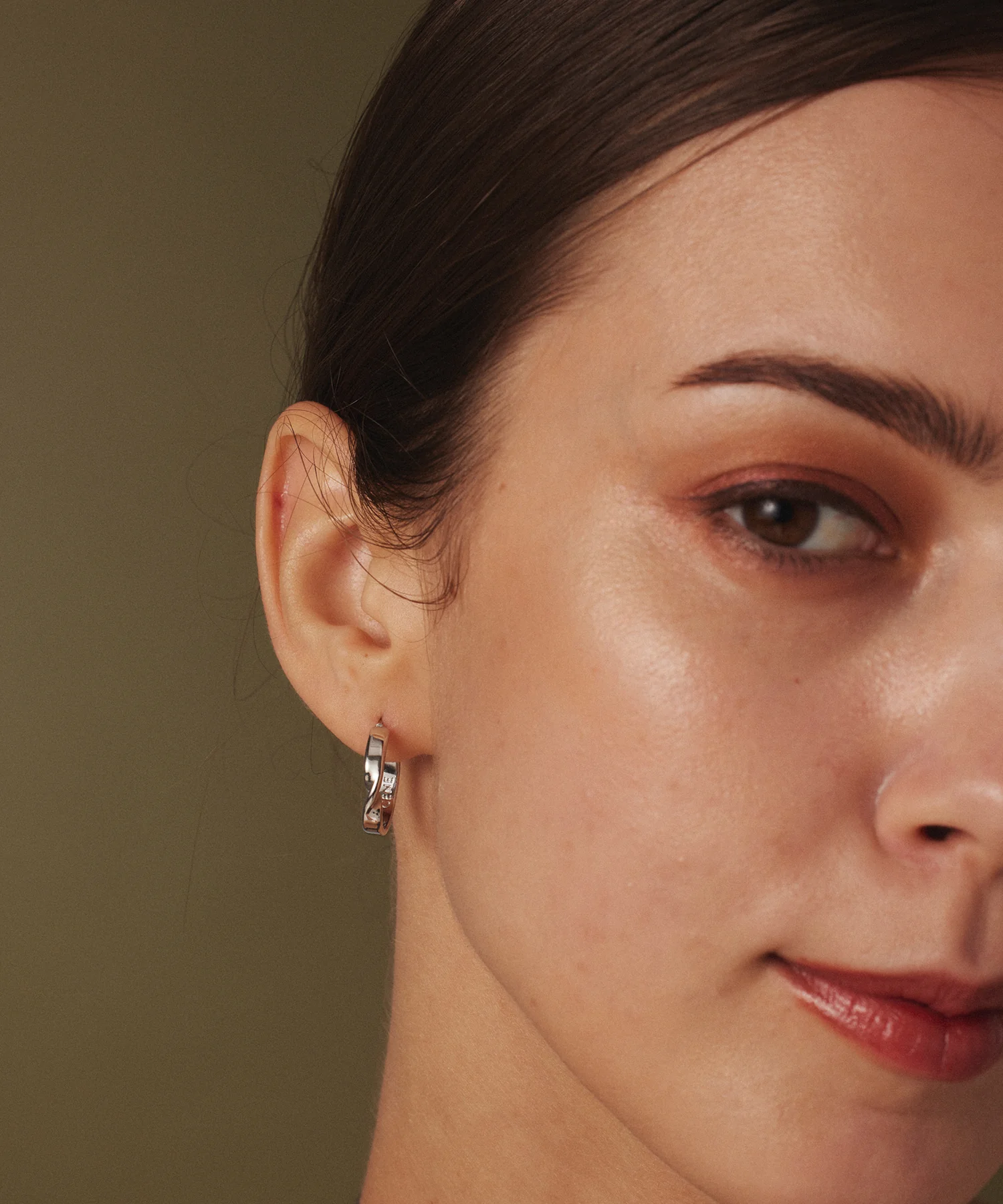 cene 扭轉圈型耳針耳環