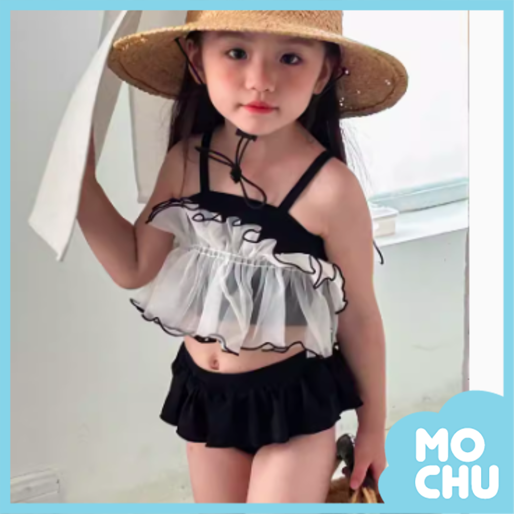 白紗波浪兩件式泳裝